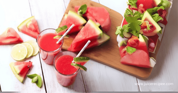 Watermelon and orange juice